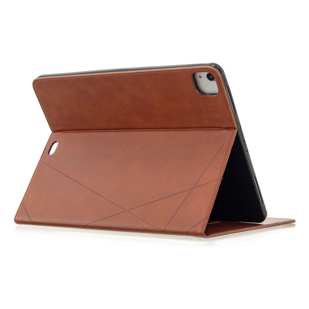 Geometric Pattern Cool Design Wake/Sleep Leather Case for iPad Pro 12.9-inch (2020)/(2018) - Coffee-5