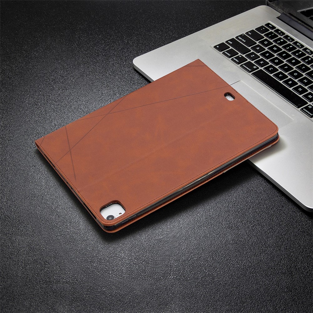 Geometric Pattern Cool Design Wake/Sleep Leather Case for iPad Pro 12.9-inch (2020)/(2018) - Coffee-8