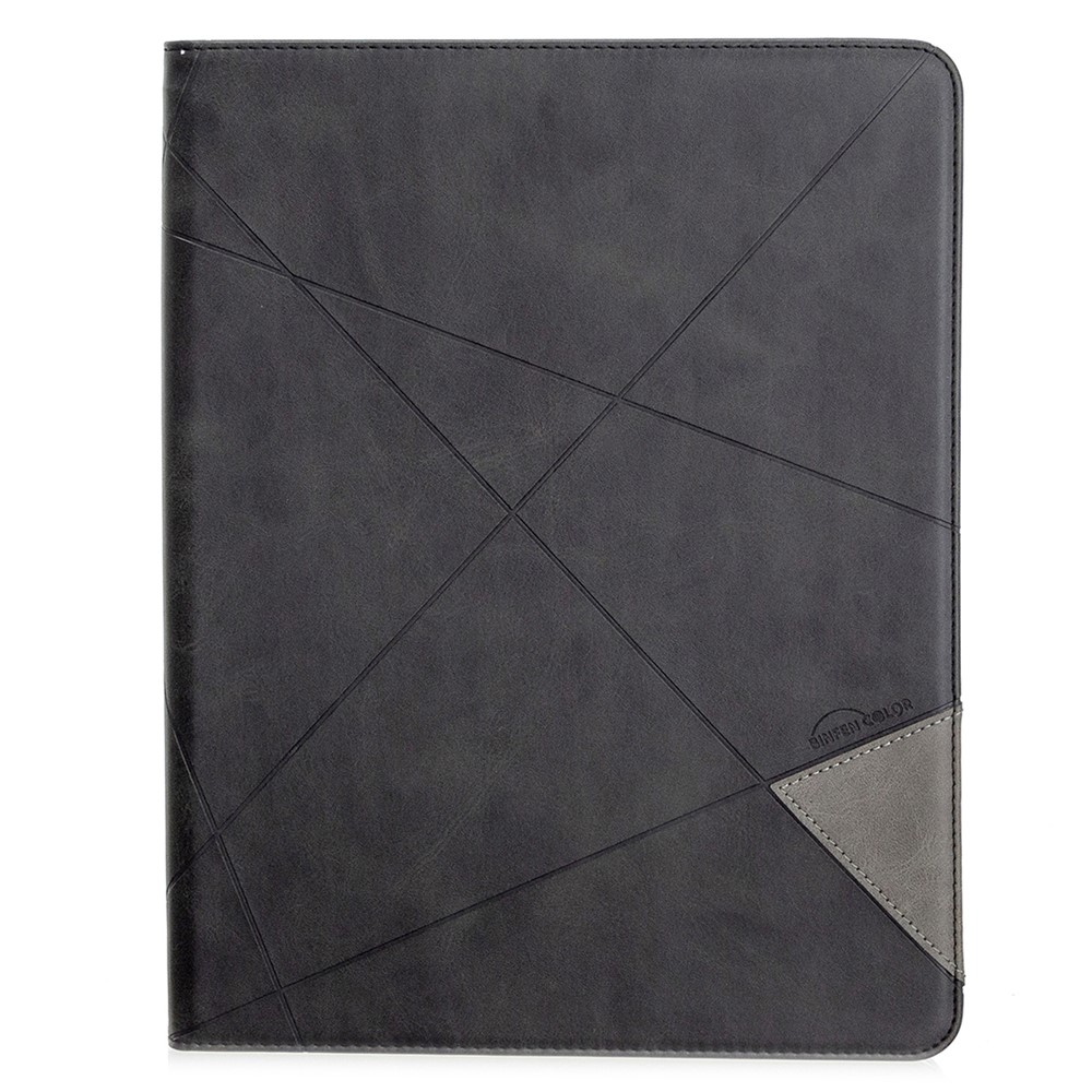 pattern geometrico cool design wake / custodia in pelle per dormire per ipad pro 12.9 (2022) /(2021) /(2020) /(2018) - nero