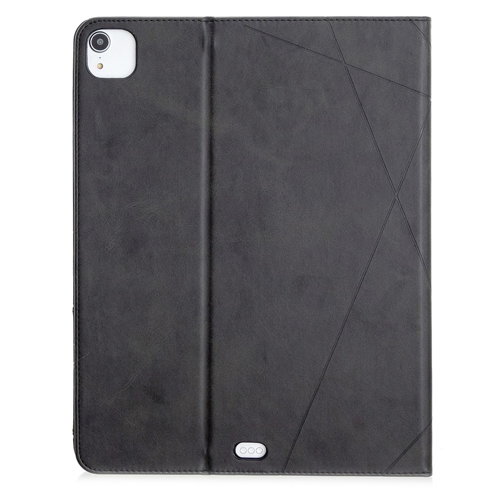 pattern geometrico cool design wake / custodia in pelle per dormire per ipad pro 12.9 (2022) /(2021) /(2020) /(2018) - nero