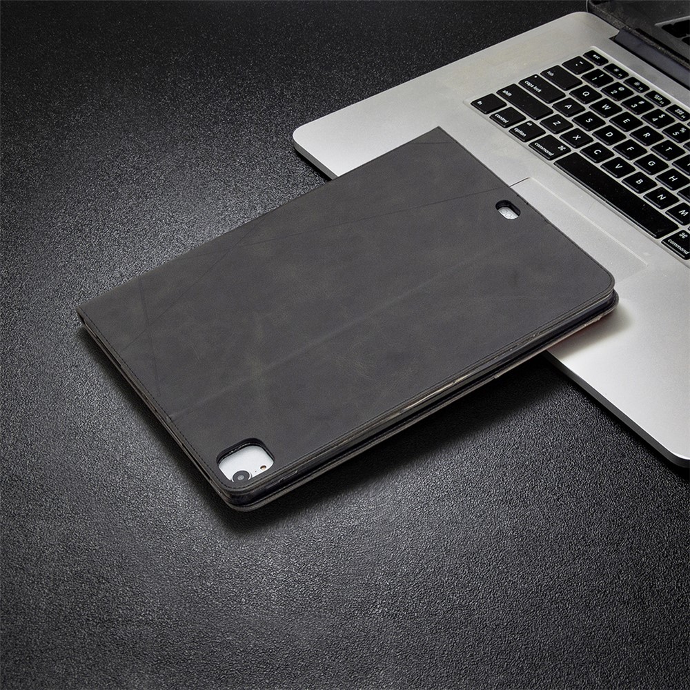 patrón geométrico diseño fresco de diseño / case de cuero para dormir para ipad pro 12.9 (2022) /(2021) /(2020) /(2018) - negro