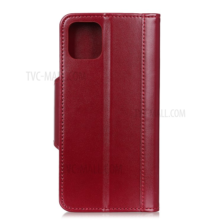 With Wallet Leather Stand Phone Case for iPhone 12 5.4 inch - Red-3
