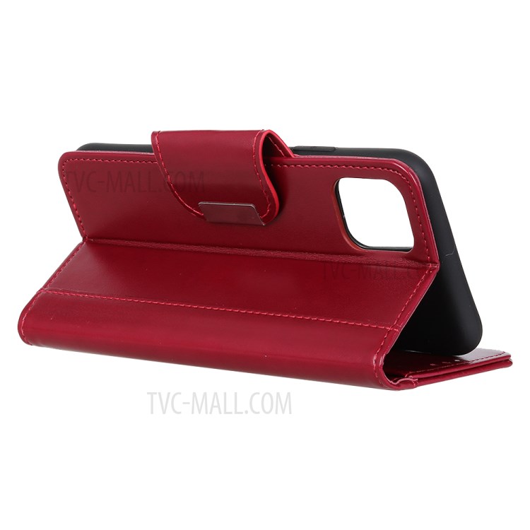 With Wallet Leather Stand Phone Case for iPhone 12 5.4 inch - Red-4