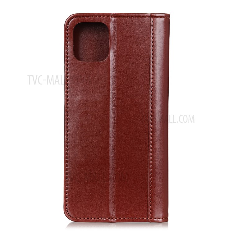 Auto-absorbed Split Leather Wallet Cool Cover for iPhone 12 5.4 inch - Brown-3