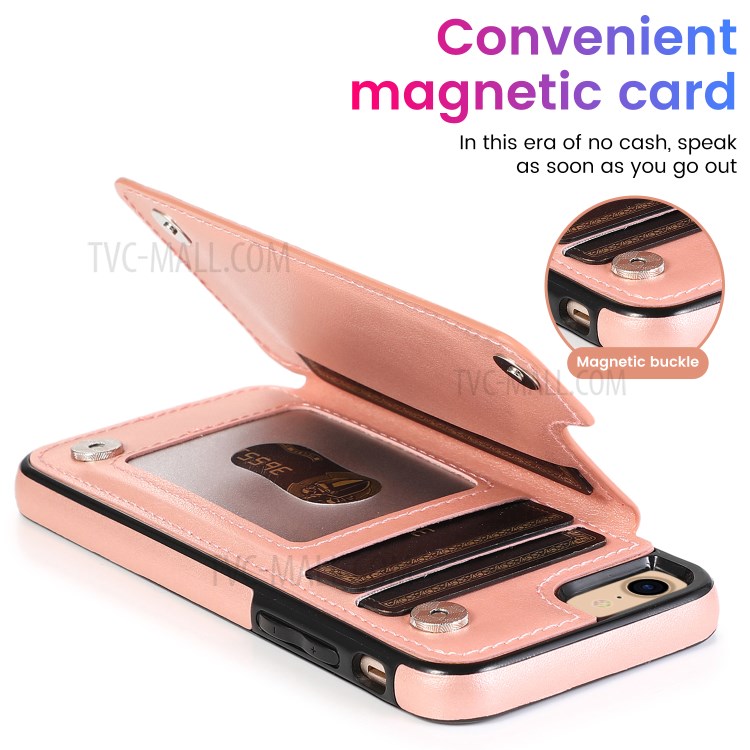 Imprint Mandala Flower Stand Leather Coated TPU Hybrid Case for iPhone 7/8/SE (2nd Generation) - Rose Gold-6