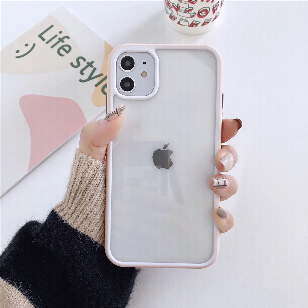 Acrylic + TPU Bi-color Edge Cell Phone Case for iPhone 11 6.1 inch - Pink-1