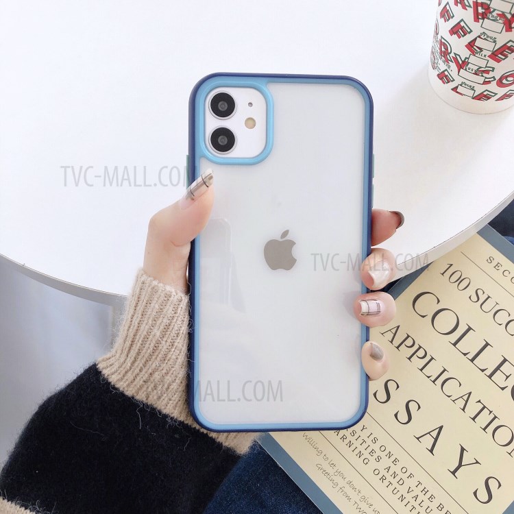Acrylic + TPU Bi-color Edge Cell Phone Case for iPhone 11 6.1 inch - Blue-1