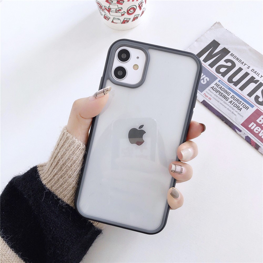 Acrylic + TPU Bi-color Edge Cell Phone Case for iPhone 11 6.1 inch - Grey-1