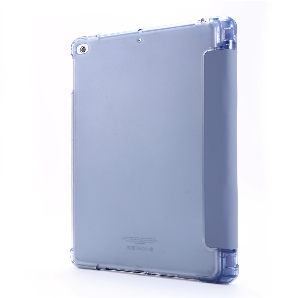 Tri-fold Stand Leather Tablet Case with Pen Slot for iPad 9.7-inch (2018) - Purple-3