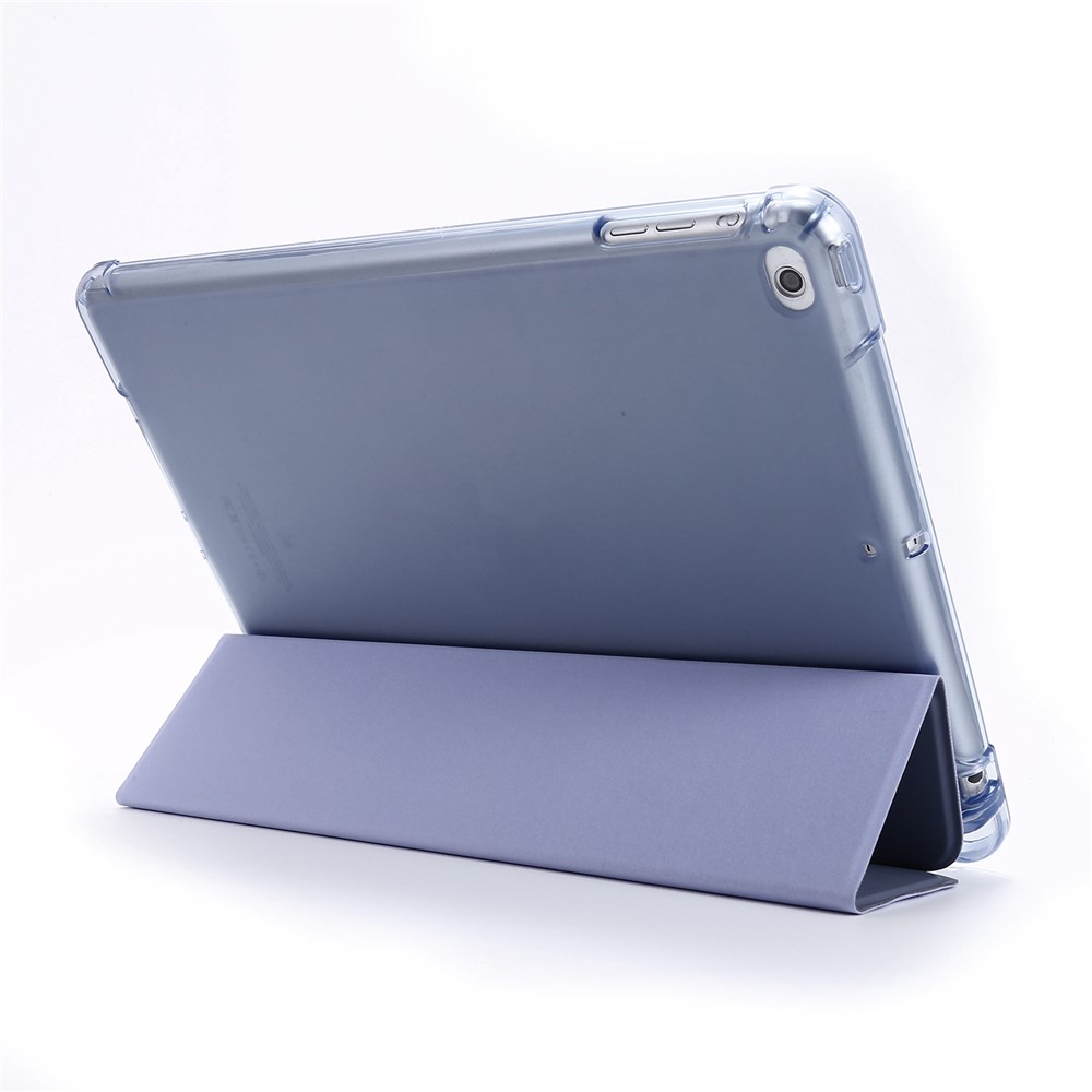 Stoßdicht Anti-kratzer-anti-staub-tri-fold Stand Leder Tablet Mit Stiftschlitz Für Ipad 9,7 Zoll (2018) - Violett