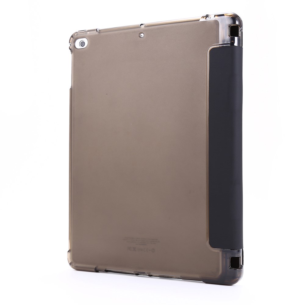 Tri-fold Stand Leather Tablet Case with Pen Slot for iPad 9.7-inch (2018) - Black-3