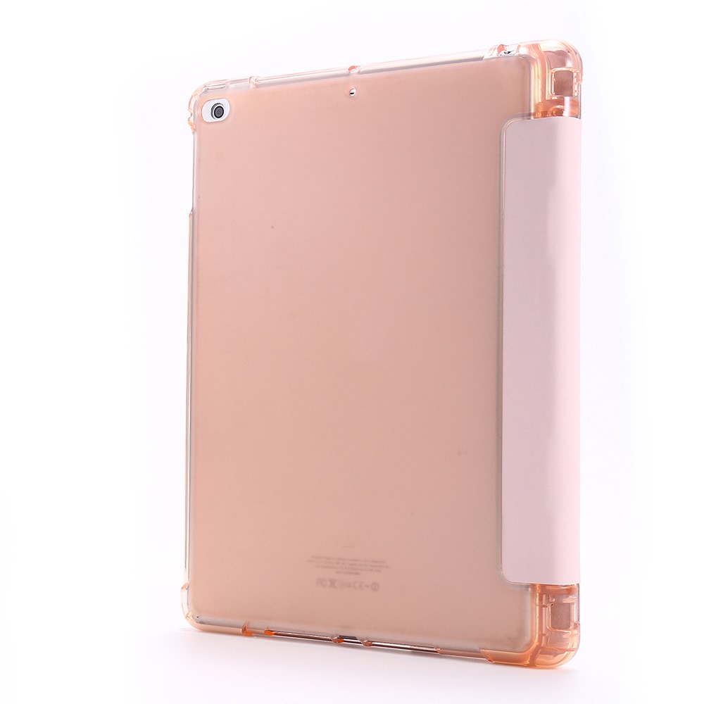 Tri-fold Stand Leather Tablet Case with Pen Slot for iPad 9.7-inch (2018) - Pink-3