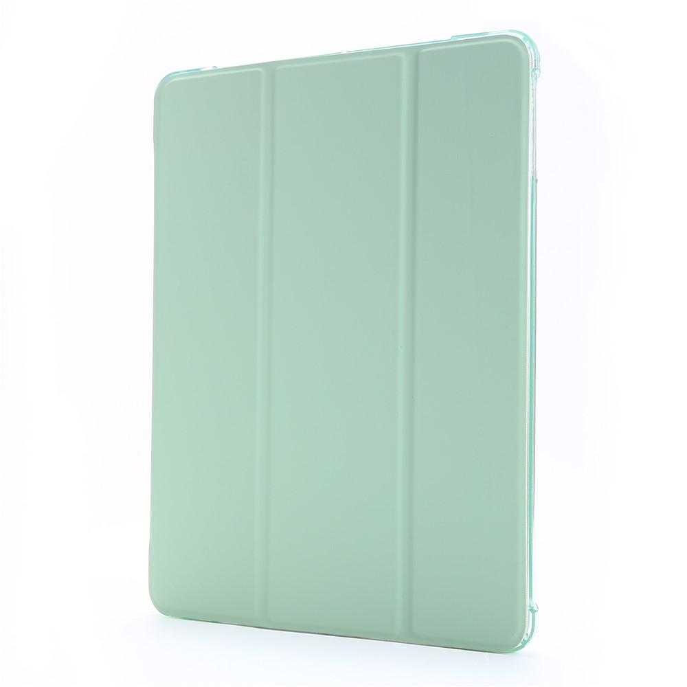 Tri-fold Stand Leather Tablet Case with Pen Slot for iPad 9.7-inch (2018) - Light Green-2