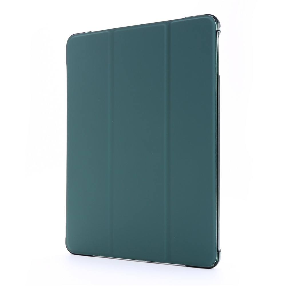 Tri-fold Stand Leather Tablet Case with Pen Slot for iPad 9.7-inch (2018) - Dark Green-2