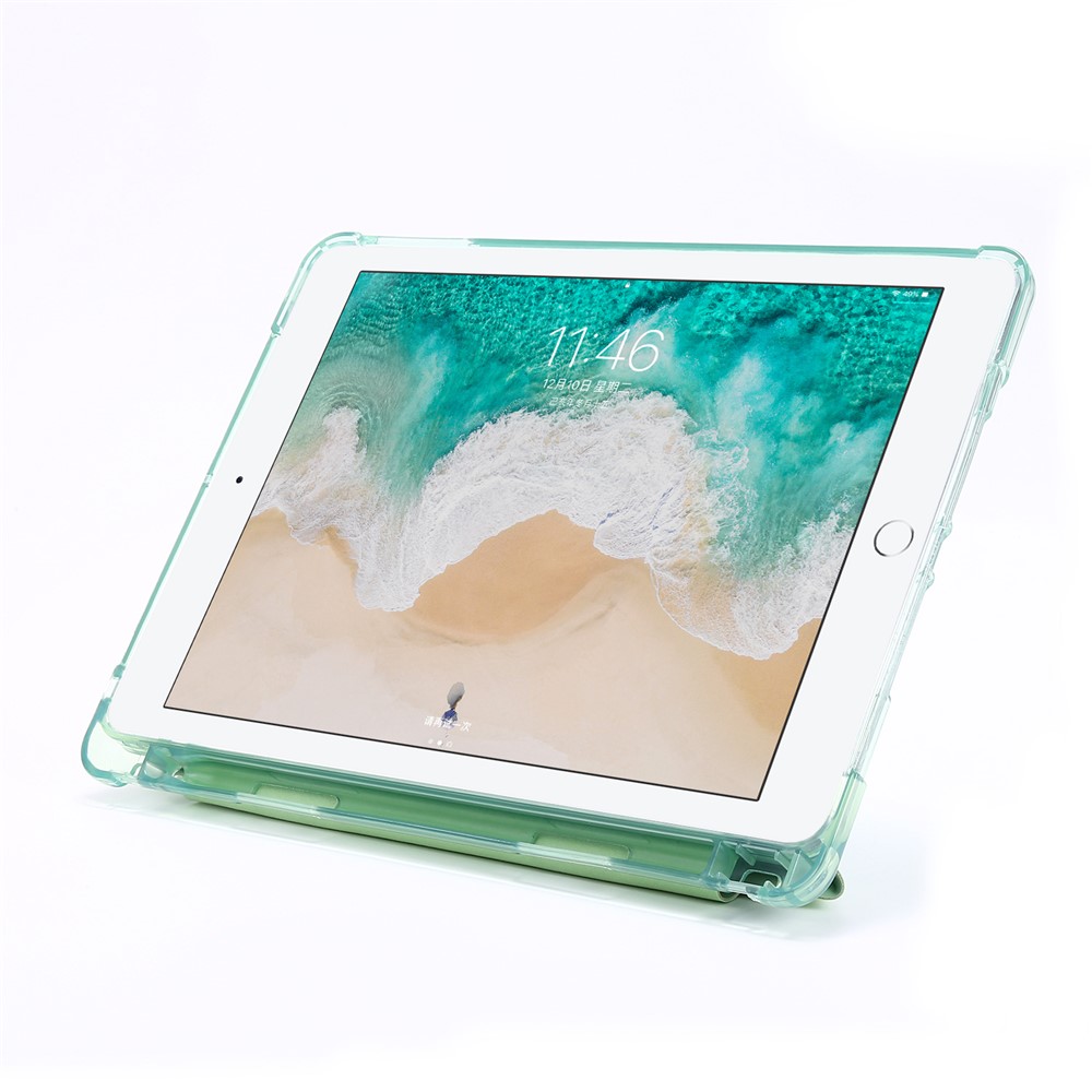 Deformable Stand Leather Smart Tablet Case for iPad 9.7-inch (2018) - Light Green-4