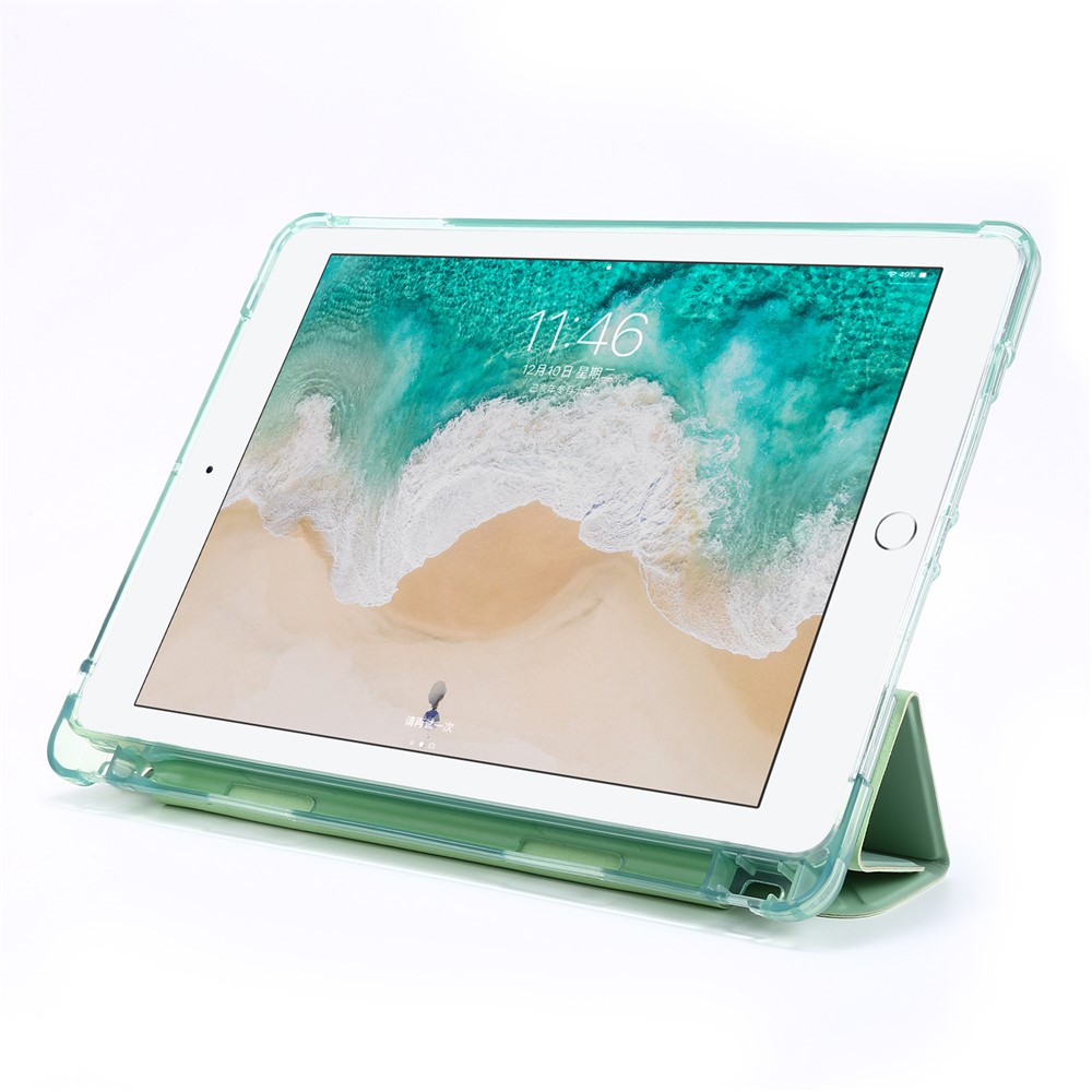 Deformable Stand Leather Smart Tablet Case for iPad 9.7-inch (2018) - Light Green-5