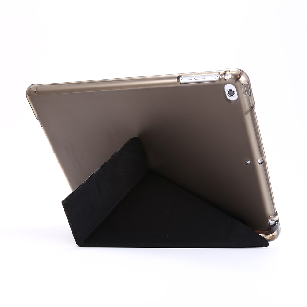 Deformable Stand Leather Smart Tablet Case for iPad 9.7-inch (2018) - Black-3