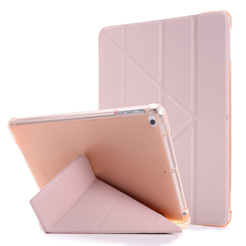 Deformable Stand Leather Smart Tablet Case for iPad 9.7-inch (2018) - Pink-1