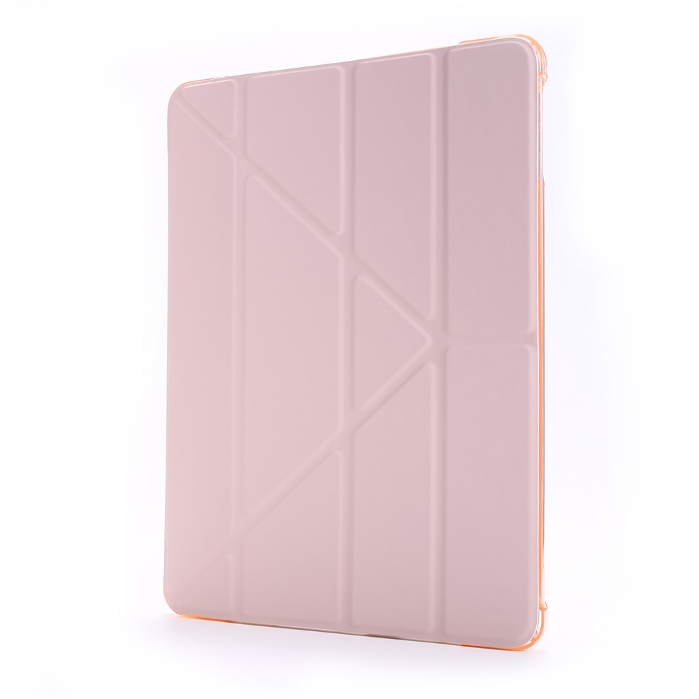 Caso De Tabuleta Inteligente De Couro De Couro Deformável Para Ipad 9,7 Polegadas (2018) - Cor De Rosa-2