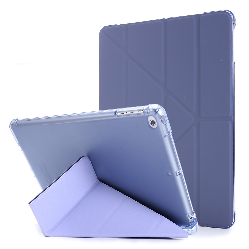 Deformable Stand Leather Smart Tablet Case for iPad 9.7-inch (2018) - Purple-1