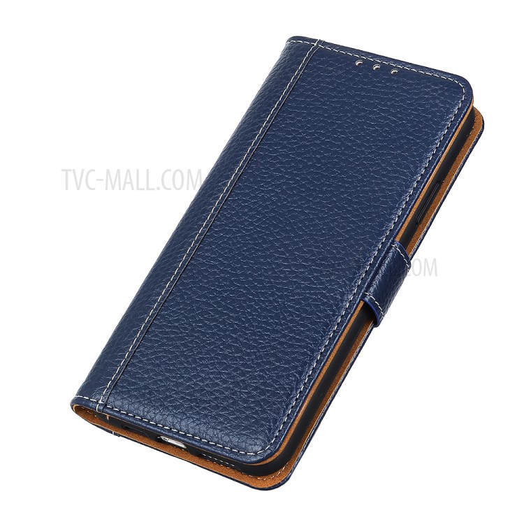 Litchi Skin Leather Wallet Case for iPhone 12 5.4 inch - Blue-8