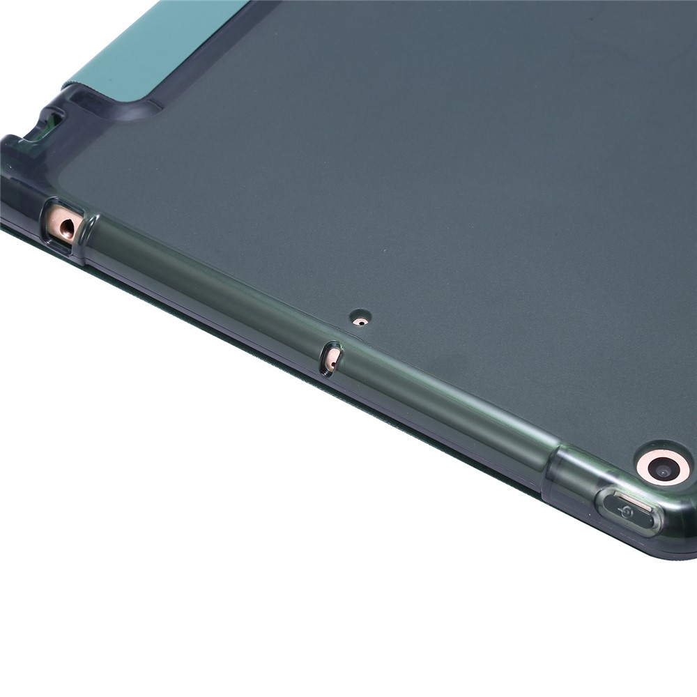 Concha de Tableta Inteligente de Cuero de Soporte Deformable Para Ipad 10.2 (2021)/(2020)/(2019) - Verde Oscuro