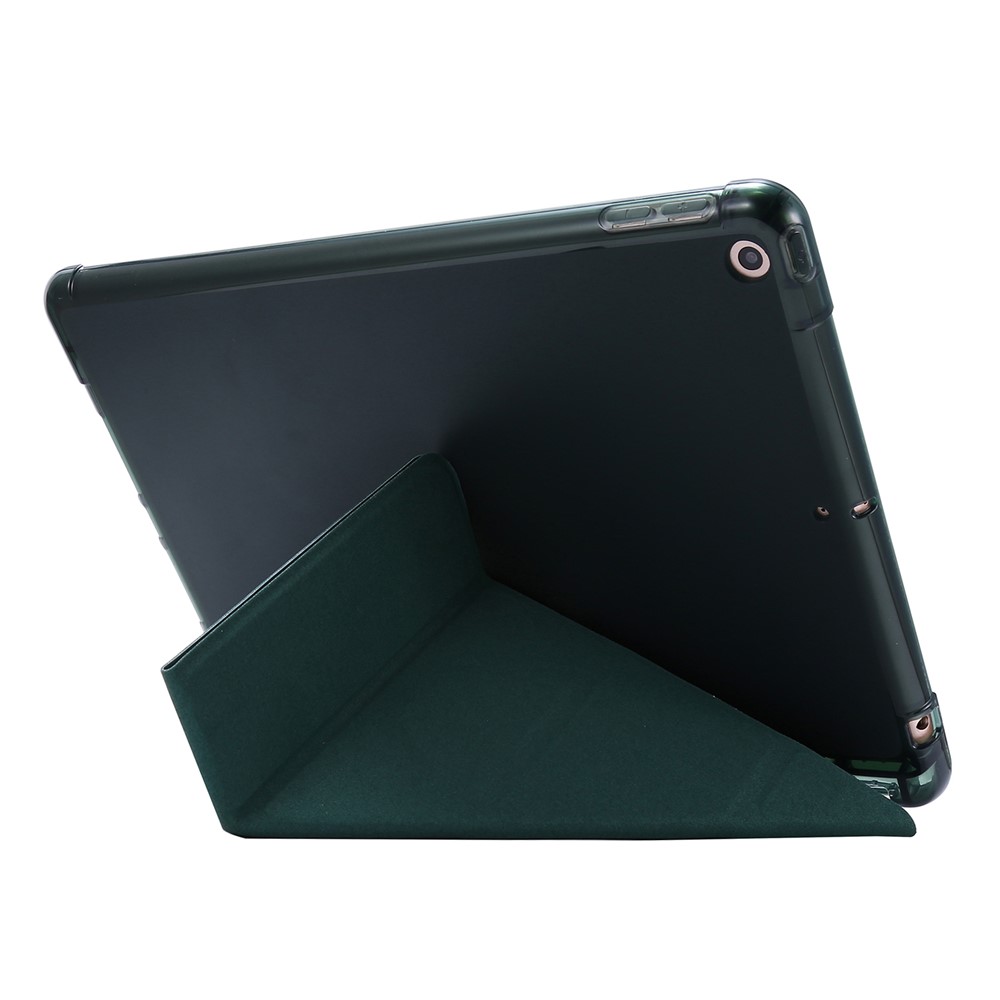 Deformable Stand Leather Smart Tablet Shell for iPad 10.2 (2019) - Dark Green-3