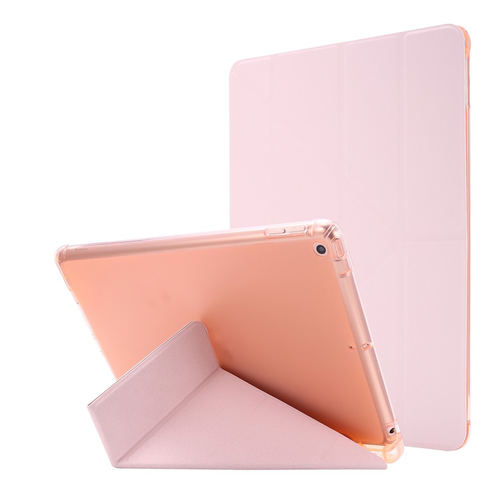 Deformable Stand Leather Smart Tablet Shell for iPad 10.2 (2019) - Pink-1