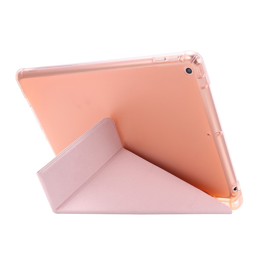 Deformable Stand Leather Smart Tablet Shell for iPad 10.2 (2019) - Pink-3