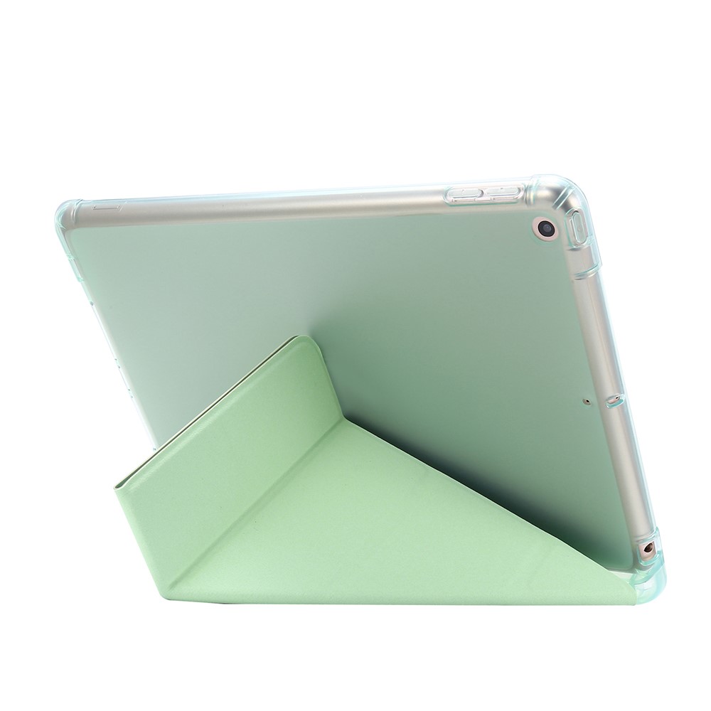 Deformable Stand Leather Smart Tablet Shell for iPad 10.2 (2019) - Light Green-3