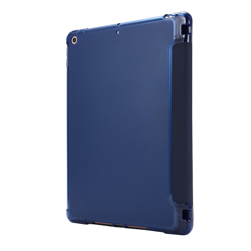 Shell de Tablette Intelligente en Cuir de Support Déformable Pour Ipad 10.2 (2021) / (2020) / (2019) - Bleu Foncé-4