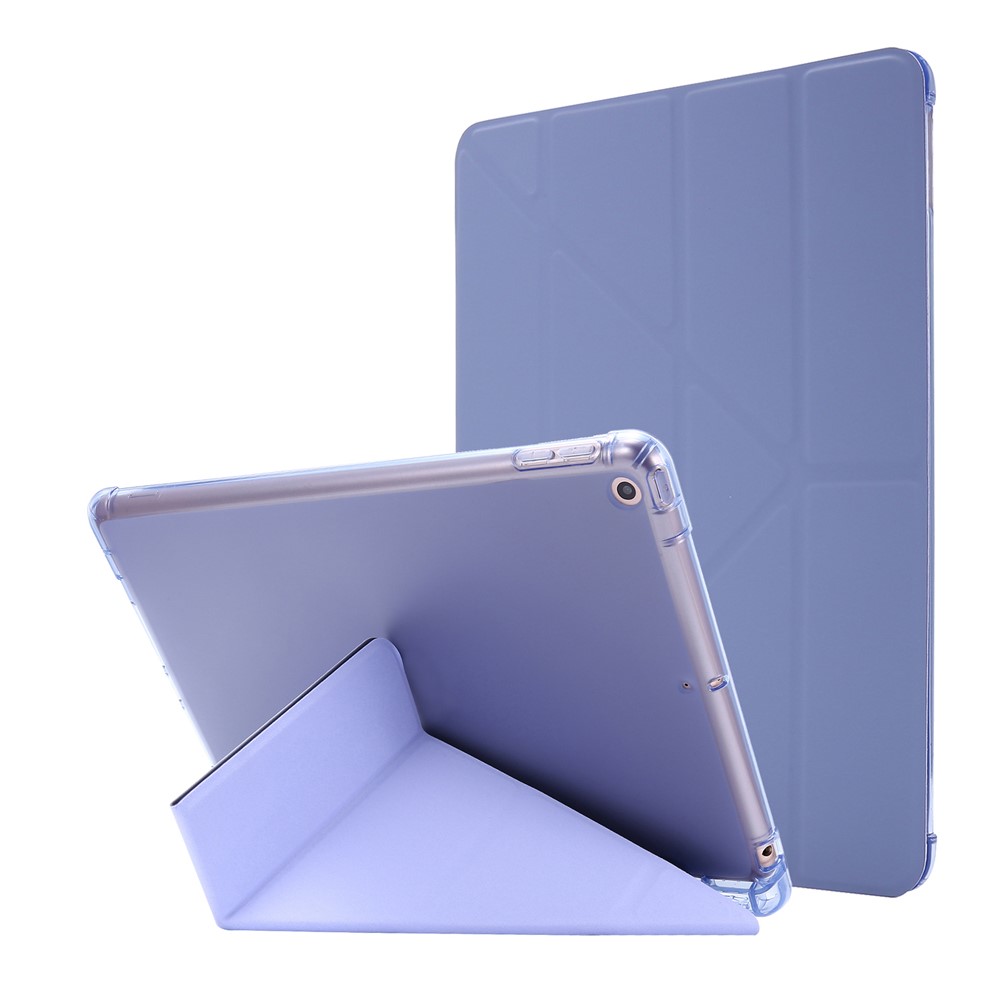 Deformable Stand Leather Smart Tablet Shell for iPad 10.2 (2019) - Purple-1