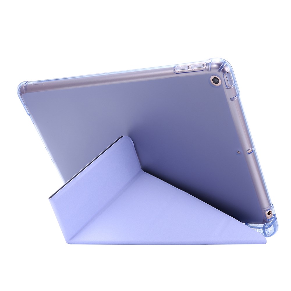 Deformable Stand Leather Smart Tablet Shell for iPad 10.2 (2019) - Purple-3