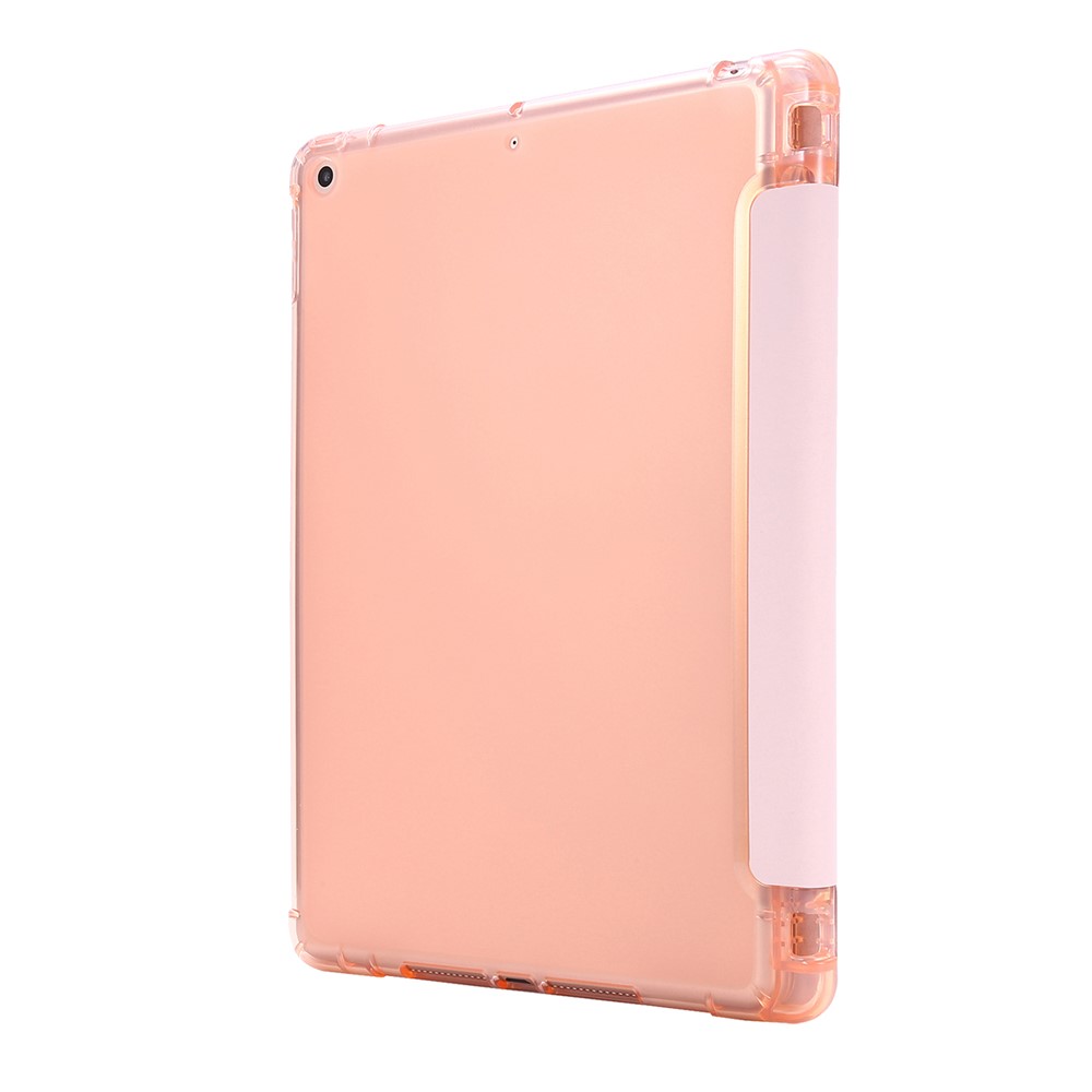 Tri-fold Stand Leather Tablet Shell with Pen Slot for iPad 10.2 (2019) - Pink-3