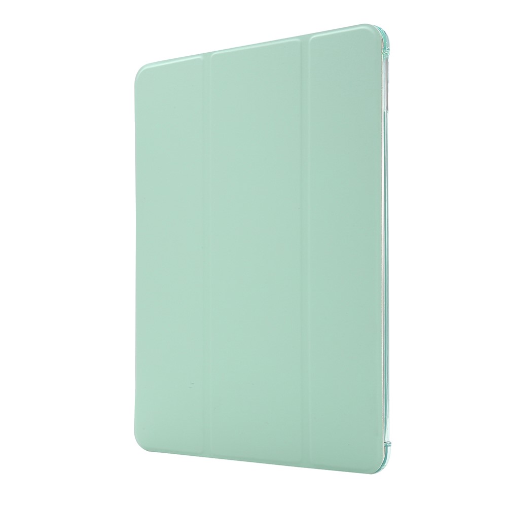 Tri-fold Stand Leather Tablet Shell with Pen Slot for iPad 10.2 (2019) - Light Green-2