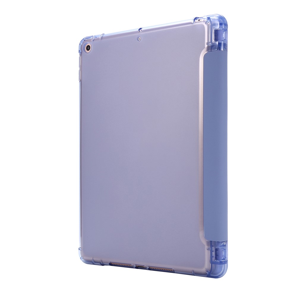 Tri-fold Stand Leather Tablet Shell with Pen Slot for iPad 10.2 (2019) - Purple-3