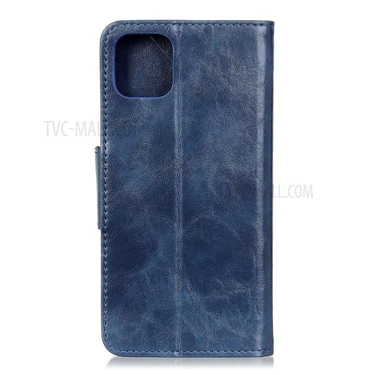 Crazy Horse Split Leather Wallet Protection Case for iPhone 12 Pro Max 6.7 inch - Blue-3