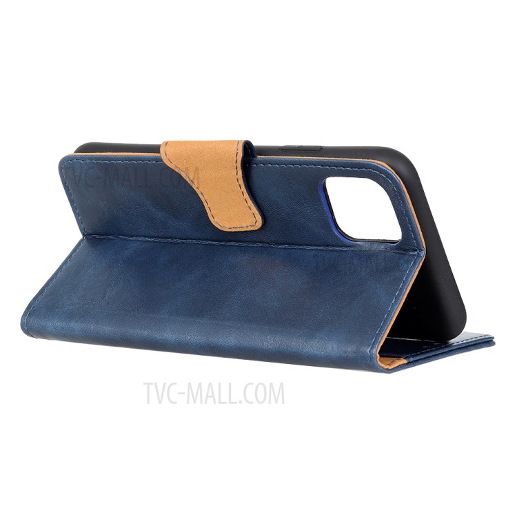 Crazy Horse Split Leather Wallet Protection Case for iPhone 12 Pro Max 6.7 inch - Blue-4