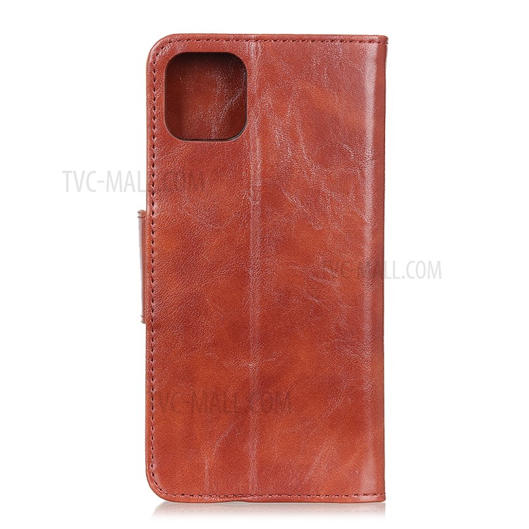 Crazy Horse Split Leather Wallet Protection Case for iPhone 12 Pro Max 6.7 inch - Brown-3
