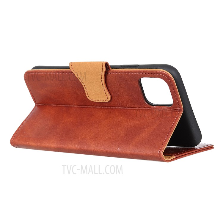 Crazy Horse Split Leather Wallet Protection Case for iPhone 12 Pro Max 6.7 inch - Brown-4