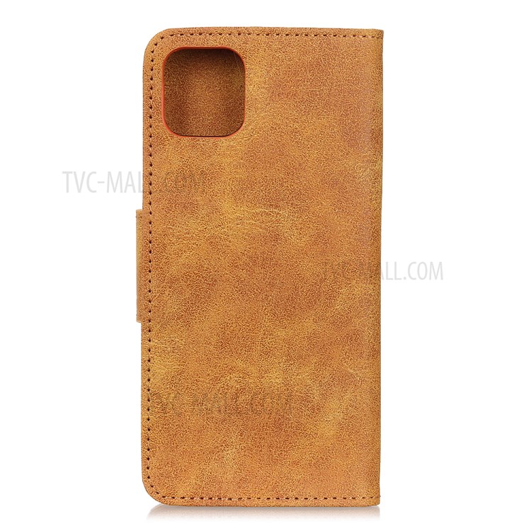 Vintage Style Split Leather Mobile Phone Case for iPhone 12 Pro Max 6.7 inch - Brown-3