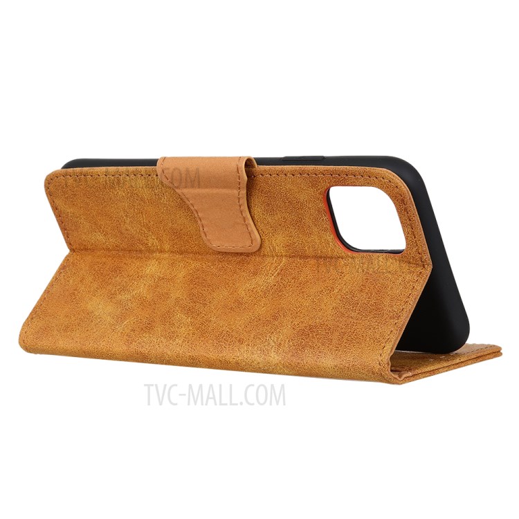 Vintage Style Split Leather Mobile Phone Case for iPhone 12 Pro Max 6.7 inch - Brown-4