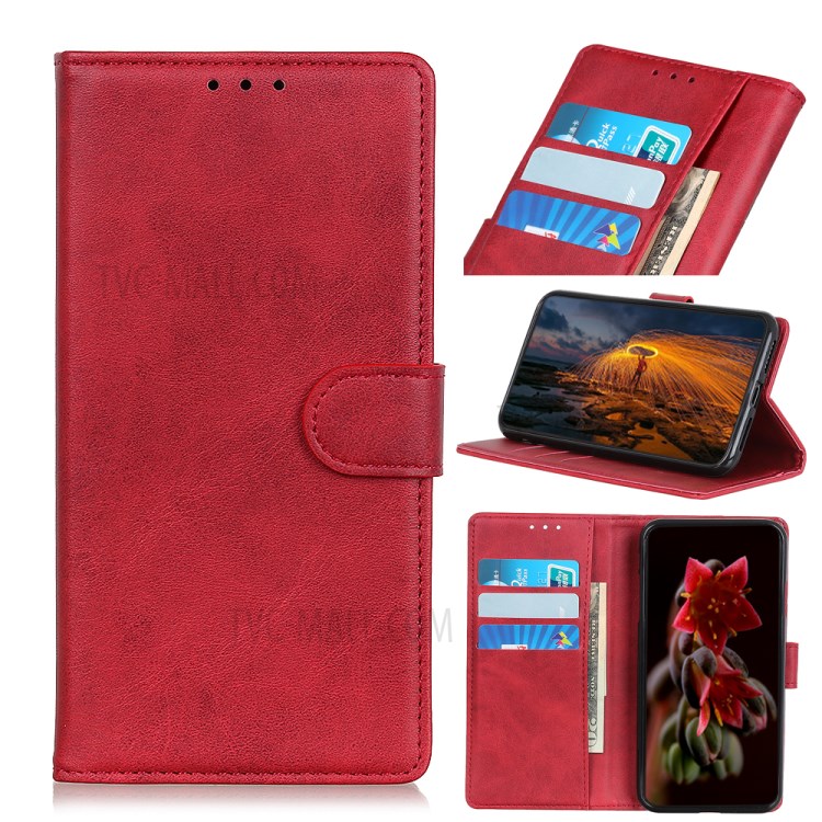 PU Leather Magnetic Wallet Cool Phone Shell for iPhone 12 Pro Max 6.7 inch - Red-1