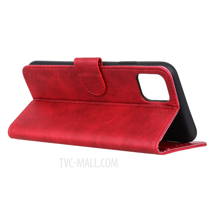 PU Leather Magnetic Wallet Cool Phone Shell for iPhone 12 Pro Max 6.7 inch - Red-3