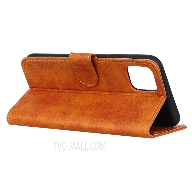 PU Leather Magnetic Wallet Cool Phone Shell for iPhone 12 Pro Max 6.7 inch - Brown-3