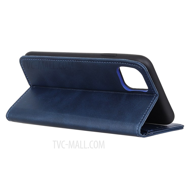 Auto-absorbed Wallet Stand Split Leather Phone Case for Apple iPhone 12 Pro Max 6.7 inch - Dark Blue-3