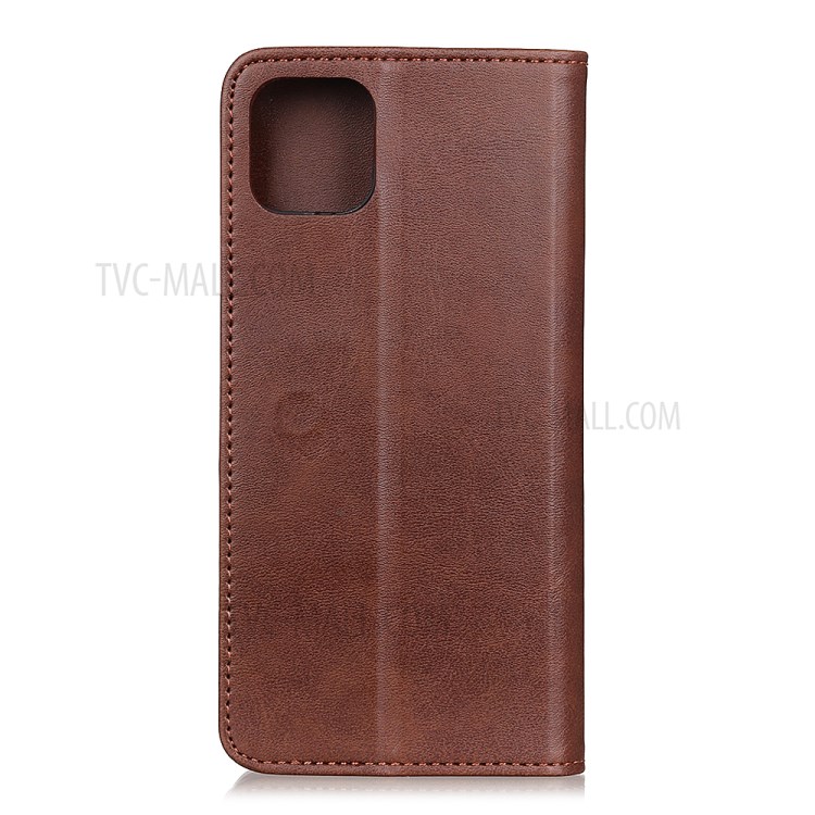 Auto-absorbed Wallet Stand Split Leather Phone Case for Apple iPhone 12 Pro Max 6.7 inch - Coffee-3