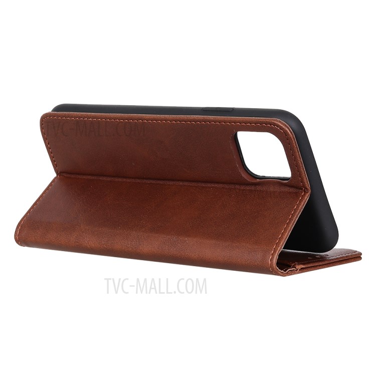 Auto-absorbed Wallet Stand Split Leather Phone Case for Apple iPhone 12 Pro Max 6.7 inch - Coffee-4