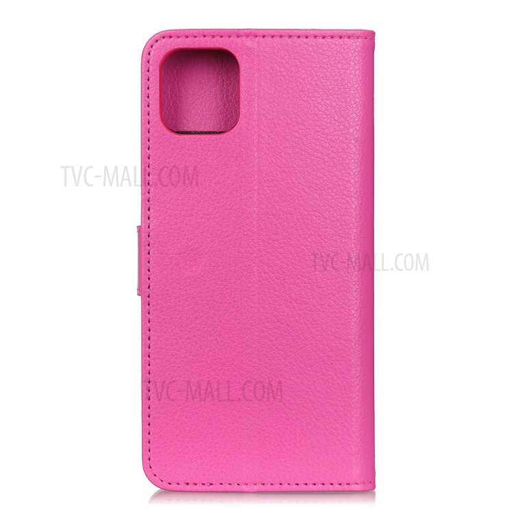Litchi Texture Wallet Stand Leather Phone Case Magnetic for Apple iPhone 12 Pro Max 6.7 inch - Rose-3