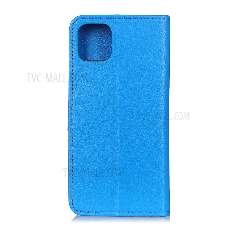 Litchi Texture Wallet Stand Leather Phone Case Magnetic for Apple iPhone 12 Pro Max 6.7 inch - Blue-3